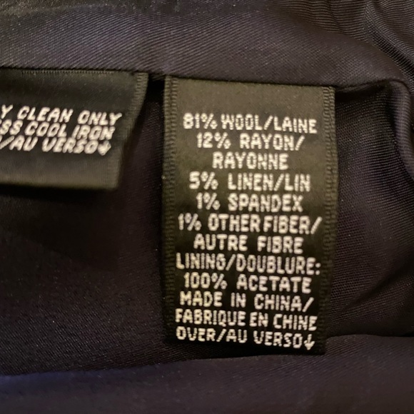 Ellen Tracy Womens 2 Pc Blue Wool Pant Suit w Tie Belt /  Size 2 - Picture 5 of 10